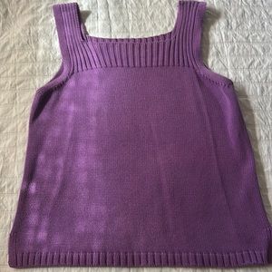 Women’s Jeanne Pierre 100% Cotton Knit Tank Top, Size S. Lavender.